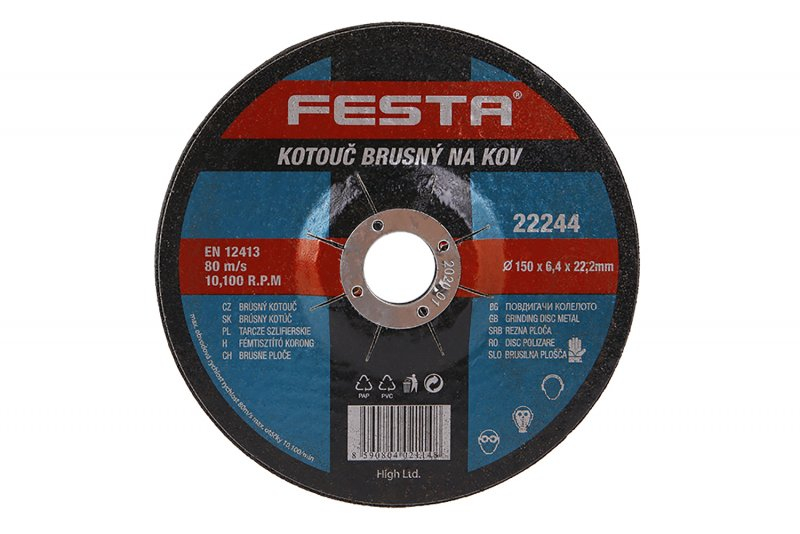Kotouč brusný FESTA 22244 na kov 150x6,4x22,2mm