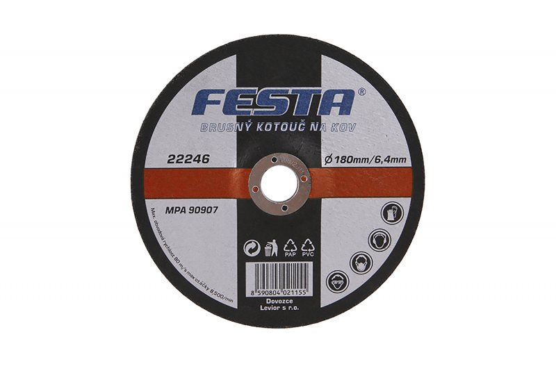 Kotouč brusný FESTA 22246 na kov 180x6,4x22,2mm