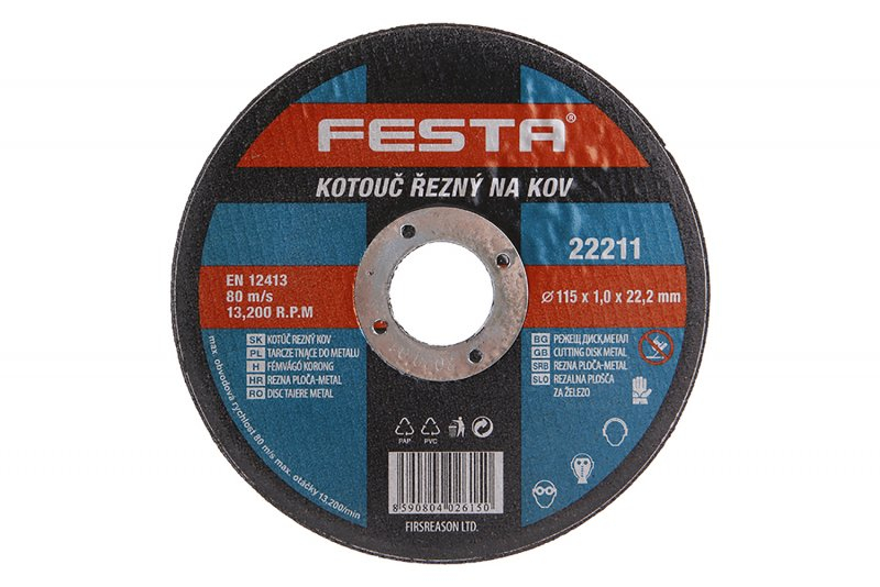 Kotouč řezný FESTA 22211 na kov 115x1x22,2mm