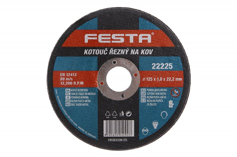 Kotouč řezný FESTA 22225 na kov 125x1,0x22,2mm