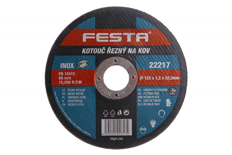 Kotouč řezný FESTA 22217 na kov 125x1,2x22,2mm