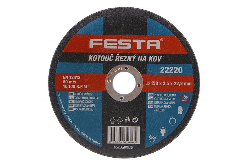Kotouč řezný FESTA 22220 na kov 150x2,5x22,2mm