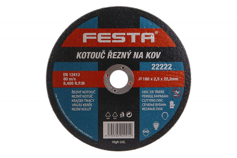 Kotouč řezný FESTA 22222 na kov 180x2,5x22,2mm