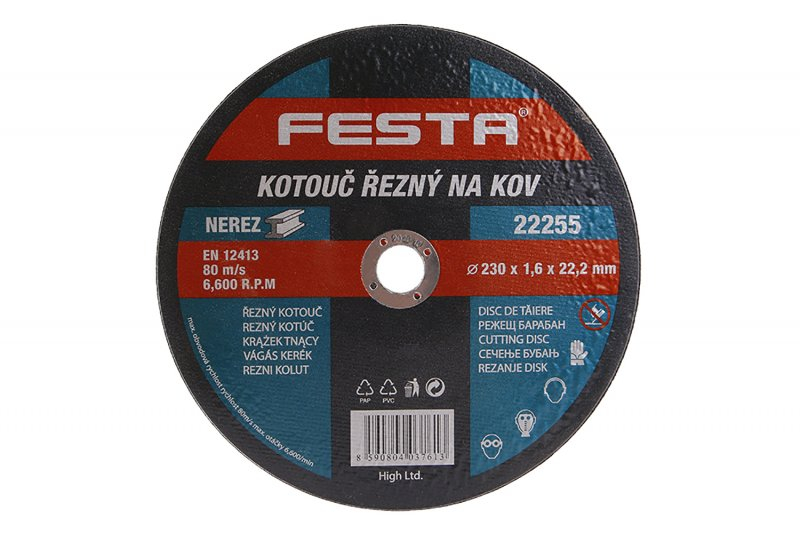 Kotouč řezný FESTA 22255 na kov 230x1,6x22,2mm