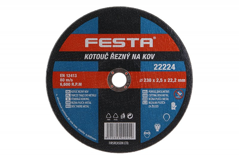 Kotouč řezný FESTA 22224 na kov 230x2,5x22,2mm