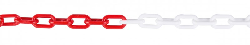 Řetěz plastový 5,5mm x 25m červeno-bílý
