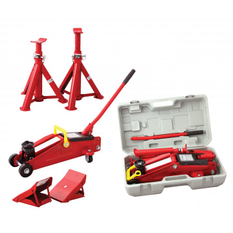 Sada zvedák pojízdný 2t, podpěry 2t, klíny v plastovém kufru