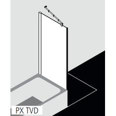 Zkrácená boční stěna vedle vany Kermi Pasa XP PXTVD stříbrná vysoký lesk/čiré ESG sklo 75 x 175 cm