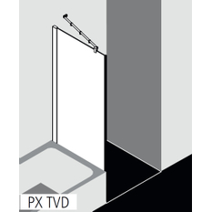 Zkrácená boční stěna vedle vany Kermi Pasa XP PXTVD stříbrná vysoký lesk/čiré ESG sklo 75 x 175 cm