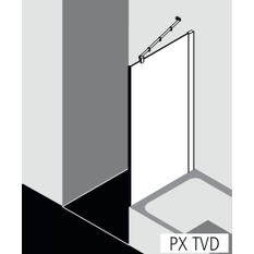 Zkrácená boční stěna vedle vany Kermi Pasa XP PXTVD stříbrná vysoký lesk/čiré ESG sklo 75 x 175 cm