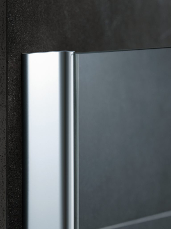 Zkrácená boční stěna vedle vany Kermi Pasa XP PXTVD stříbrná vysoký lesk/čiré ESG sklo 90 x 175 cm