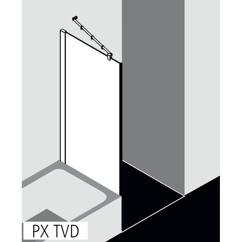 Zkrácená boční stěna vedle vany Kermi Pasa XP PXTVD stříbrná vysoký lesk/čiré ESG sklo 100 x 175 cm