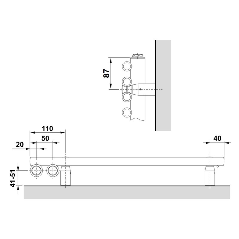 Těleso koupelnové trubkové Koralux Neo KLN 1700/600, výkon 914 W, klasické připojení, barva black matt