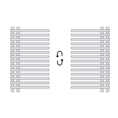 Těleso koupelnové trubkové Koralux Neo KLN 1700/600, výkon 914 W, klasické připojení, barva black matt