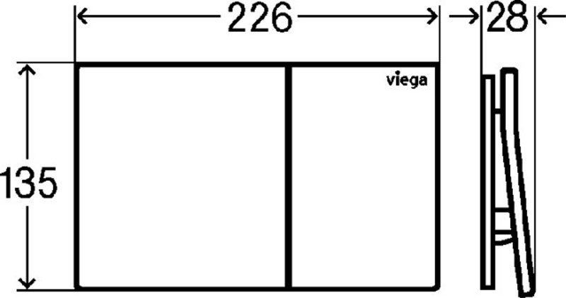 WC ovládací deska Prevista Viega 8620.1 VfM200 sklo bílá