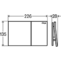 WC ovládací deska Prevista Viega 8620.1 VfM200 sklo bílá
