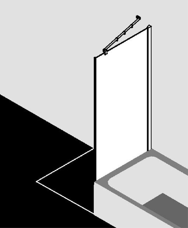 Zkrácená boční stěna vedle vany Kermi Filia XP FXTVD čiré ESG sklo s úpravou KermiCLEAN 100 x 160 cm