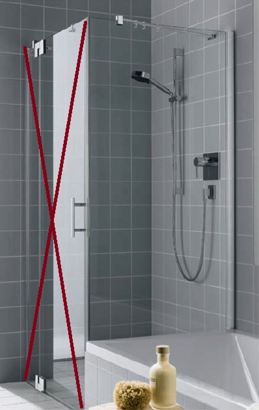 Zkrácená boční stěna na vanu Kermi Filia XP FXUVD čiré ESG sklo s úpravou KermiCLEAN 75 x 175 cm