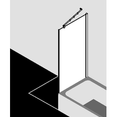 Zkrácená boční stěna na vanu Kermi Filia XP FXUVD čiré ESG sklo s úpravou KermiCLEAN 75 x 175 cm