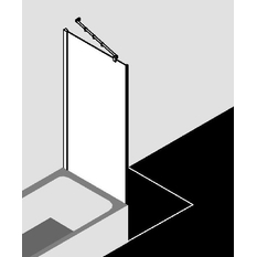 Zkrácená boční stěna na vanu Kermi Filia XP FXUVD čiré ESG sklo s úpravou KermiCLEAN 75 x 175 cm