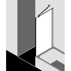 Zkrácená boční stěna na vanu Kermi Filia XP FXUVD čiré ESG sklo s úpravou KermiCLEAN 75 x 175 cm