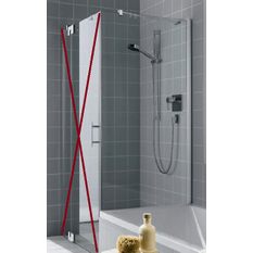 Zkrácená boční stěna na vanu Kermi Filia XP FXUVD čiré ESG sklo s úpravou KermiCLEAN 75 x 175 cm