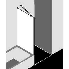 Zkrácená boční stěna na vanu Kermi Filia XP FXUVD čiré ESG sklo s úpravou KermiCLEAN 75 x 175 cm