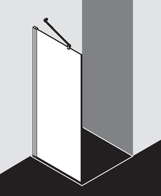 Stěna boční Kermi OSIA OSTWD černá soft RAL9005/čiré ESG sklo s úpravou OSIAclean 93 x 200 cm