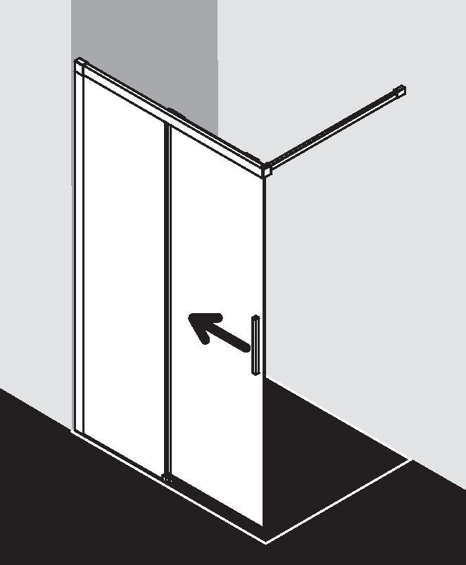 Zástěna Walk-in Wall posuvná Kermi Nica NIJ2L levá, stříbrná vysoký lesk, čiré ESG sklo s úpravou 110 x 200 cm
