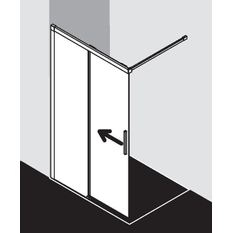Zástěna Walk-in Wall posuvná Kermi Nica NIJ2L levá, stříbrná vysoký lesk, čiré ESG sklo s úpravou 110 x 200 cm