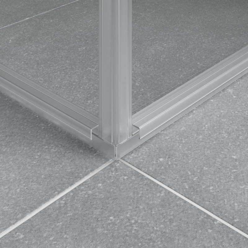 Dveře 2-dílné posuvné bezbariérové (levá část rohového vstupu) Kermi Nica NIC2L levé, černá soft RAL9005, čiré ESG sklo s úpravou 103 x 200 cm