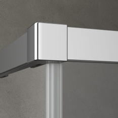 Dveře 2-dílné posuvné bezbariérové (levá část rohového vstupu) Kermi Nica NIC2L levé, černá soft RAL9005, čiré ESG sklo s úpravou 103 x 200 cm