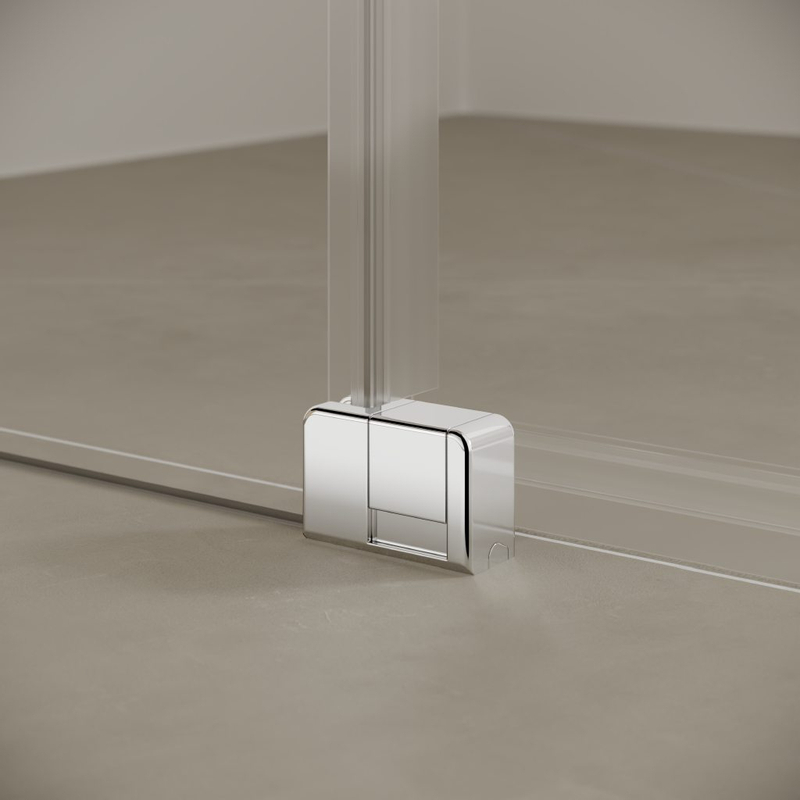 Dveře 2-dílné posuvné bezbariérové (pravá část rohového vstupu) Kermi Nica NIC2R pravé, černá soft RAL9005, čiré ESG sklo s úpravou 103 x 200 cm