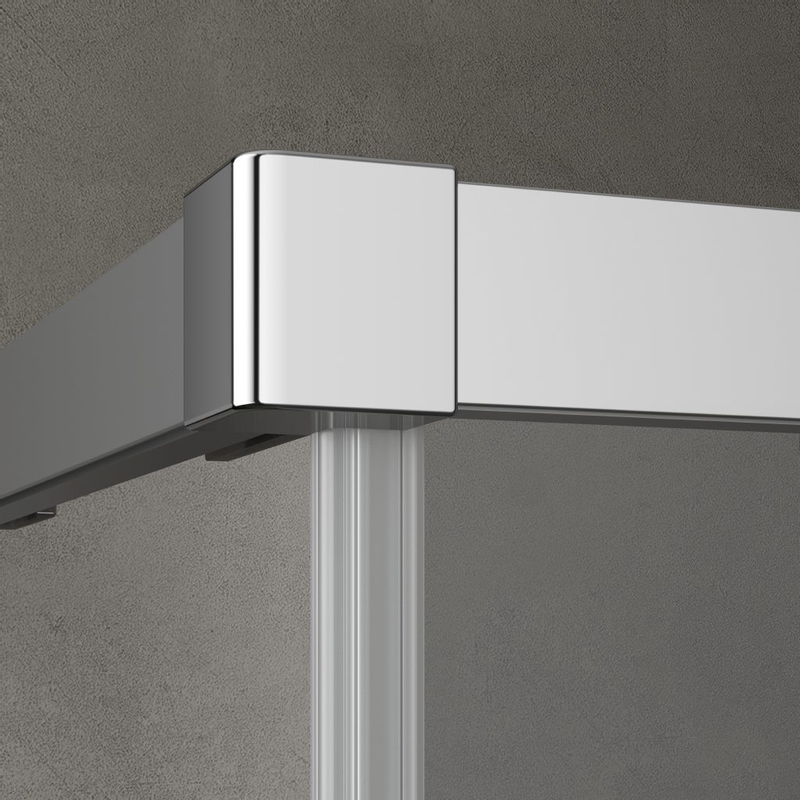 Dveře 2-dílné posuvné bezbariérové (pravá část rohového vstupu) Kermi Nica NIC2R pravé, černá soft RAL9005, čiré ESG sklo s úpravou 103 x 200 cm