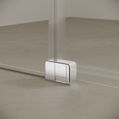 Dveře 2-dílné posuvné bezbariérové (pravá část rohového vstupu) Kermi Nica NIC2R pravé, černá soft RAL9005, čiré ESG sklo s úpravou 103 x 200 cm