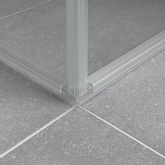 Dveře 2-dílné posuvné bezbariérové (pravá část rohového vstupu) Kermi Nica NIC2R pravé, černá soft RAL9005, čiré ESG sklo s úpravou 103 x 200 cm