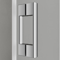 Pětiúhlý sprchový kout - kyvné dveře s pevnými poli Kermi Pega PEF47 stříbrná vysoký lesk, čiré ESG sklo 90 x 90 x 200 cm