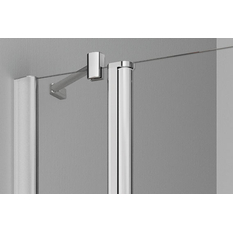 Pětiúhlý sprchový kout - kyvné dveře s pevnými poli Kermi Pega PEF50 stříbrná vysoký lesk, čiré ESG sklo 100 x 100 x 200 cm