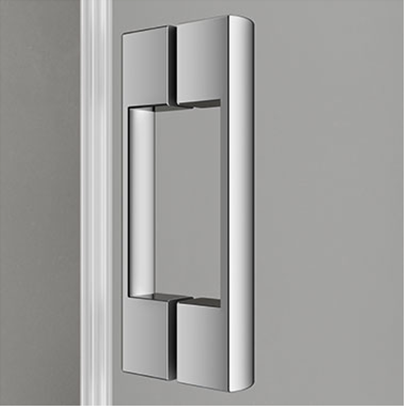 Pětiúhlý sprchový kout - kyvné dveře s pevnými poli Kermi Pega PEF50 stříbrná vysoký lesk, čiré ESG sklo s úpravou 100 x 100 x 200 cm