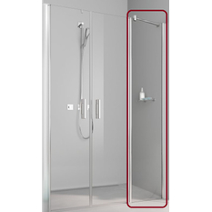 Stěna boční Kermi Pega PETWD stříbrná vysoký lesk, čiré ESG sklo 70 x 200 cm