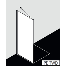 Stěna boční Kermi Pega PETWD stříbrná vysoký lesk, čiré ESG sklo 70 x 200 cm