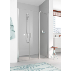 Stěna boční Kermi Pega PETWD stříbrná vysoký lesk, čiré ESG sklo 80 x 200 cm