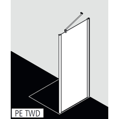 Stěna boční Kermi Pega PETWD stříbrná vysoký lesk, čiré ESG sklo 83 x 200 cm