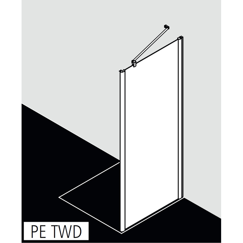 Stěna boční Kermi Pega PETWD stříbrná vysoký lesk, čiré ESG sklo s úpravou 83 x 200 cm