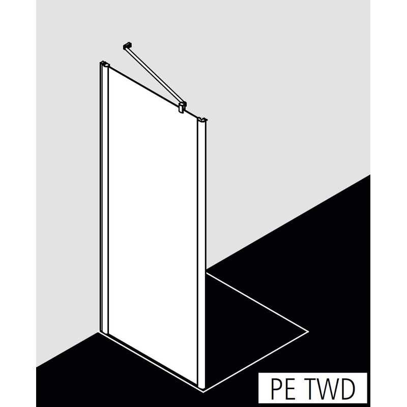 Stěna boční Kermi Pega PETWD stříbrná vysoký lesk, čiré ESG sklo s úpravou 123 x 200 cm