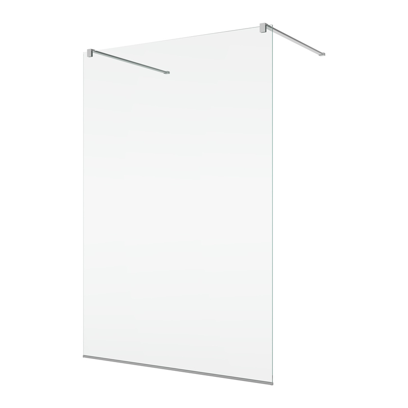 Pevná stěna Ronal Easy samostatná s vyrovnávacím profilem 1400 x 2000 mm, aluchrom/sklo Brume