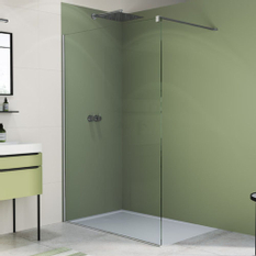 Pevná stěna Ronal Easy samostatná s vyrovnávacím profilem 1400 x 2000 mm, aluchrom/sklo Brume