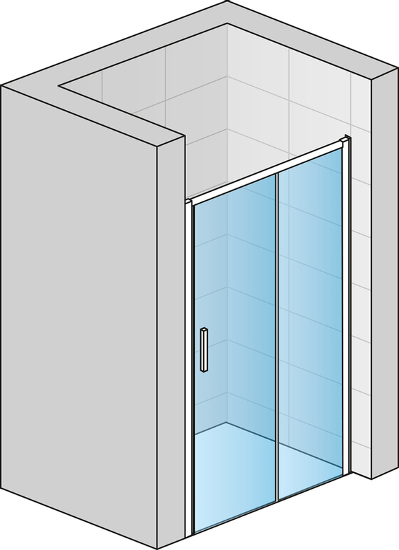 Jednodílné posuvné dveře Ronal Top - Line S s pevnou stěnou v rovině pravé 1200 x 2000 mm, bílá lesklá/sklo Mastercarré