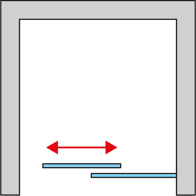 Jednodílné posuvné dveře Ronal Top - Line S s pevnou stěnou v rovině pravé 1200 x 2000 mm, bílá lesklá/sklo Mastercarré