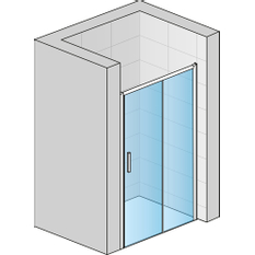 Jednodílné posuvné dveře Ronal Top - Line S s pevnou stěnou v rovině pravé 1200 x 2000 mm, bílá lesklá/sklo Mastercarré